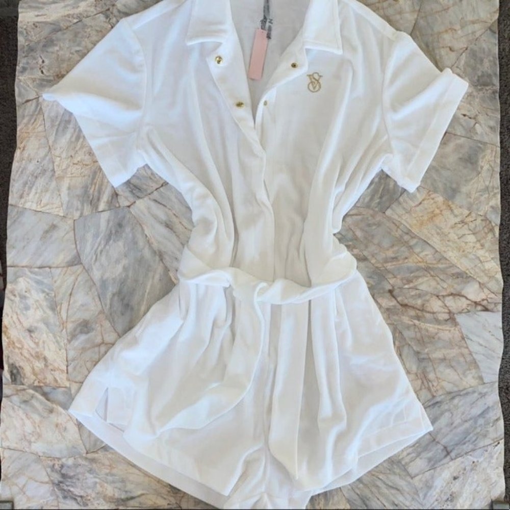 Vs Terry Romper Cover- Up Robe White Xlarge